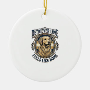 Golden Retriever Home Comfort Vintage Engraving Do Ceramic Tree Decoration