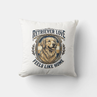 Golden Retriever Home Comfort Vintage Engraving Do Cushion
