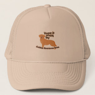 Golden Retriever Home Trucker Hat