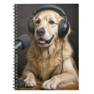 Golden Retriever Hosting a Podcast Notebook