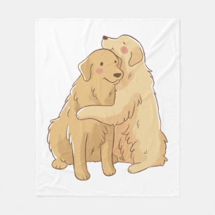 Golden Retriever hug Fleece Blanket