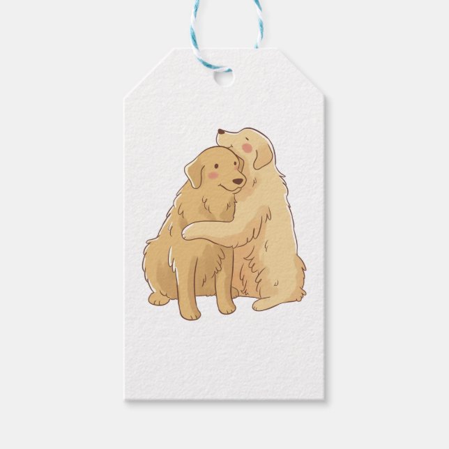 Golden Retriever hug    Gift Tags (Front)