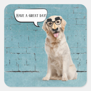 Golden Retriever Humour Square Sticker