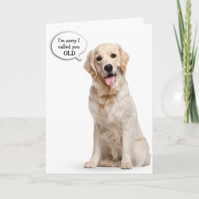 Golden Retriever Humourous Birthday Card (Front)