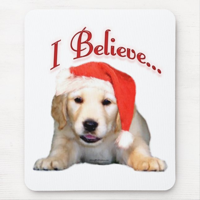 Golden Retriever I Believe Mouse Mat (Front)