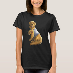 Golden Retriever I Love Mom Tattoo Dog Mother's T-Shirt