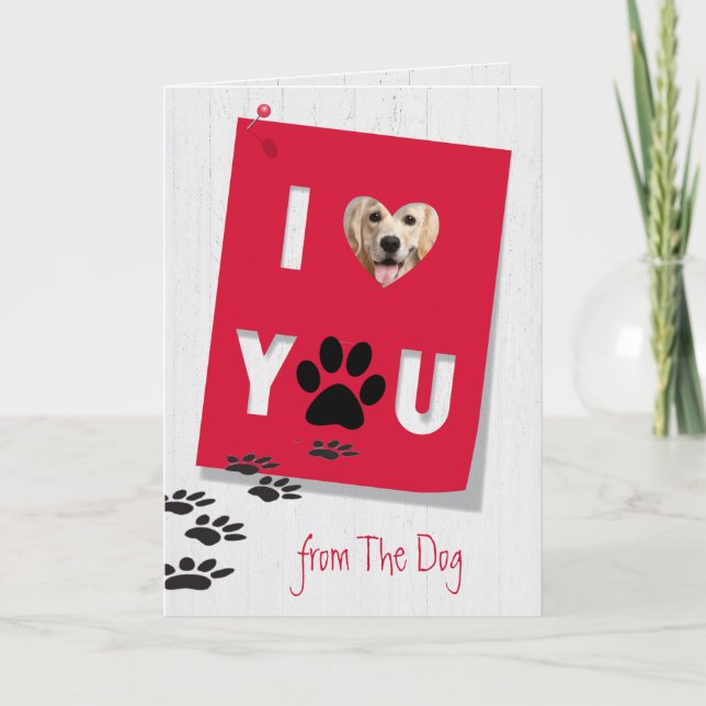 Golden Retriever I Love You Birthday Holiday Card (Front)