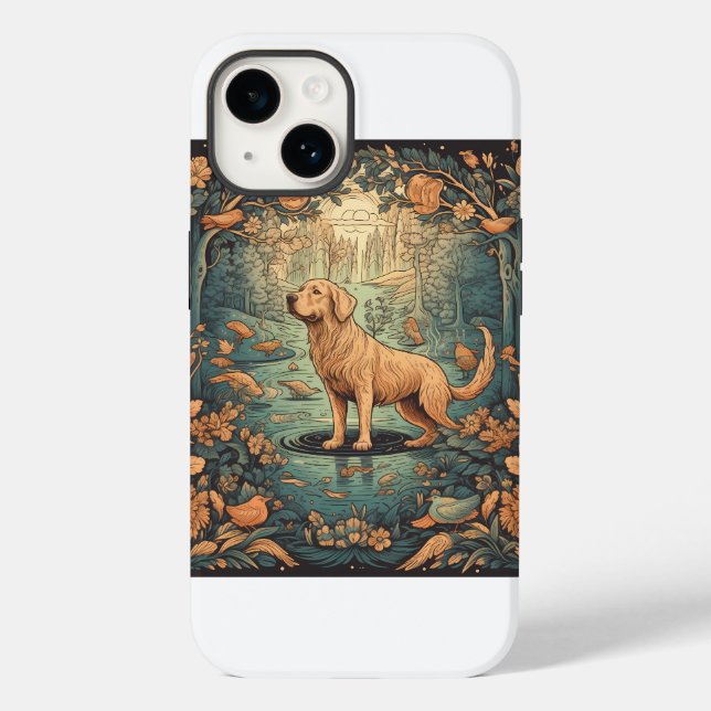 Golden retriever illustration  Case-Mate iPhone case (Back)