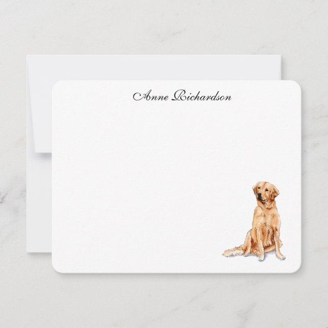 Golden Retriever illustration flat Thank You Card (Front)