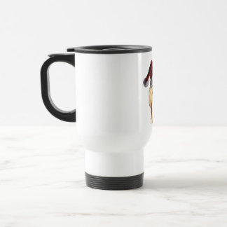 Golden Retriever in a Santa Claus Hat Travel Mug