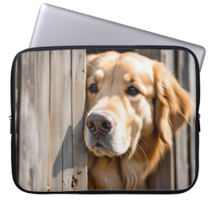 Golden Retriever In Barn Door Laptop Sleeve