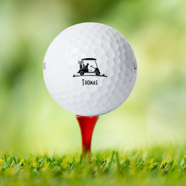  Golden Retriever In Cart Name Golf Balls (Creator Uploaded)