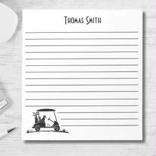 Golden Retriever In Cart Name Notepad