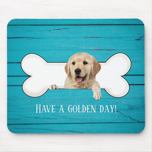 Golden Retriever in dog bone Mouse Mat (Front)