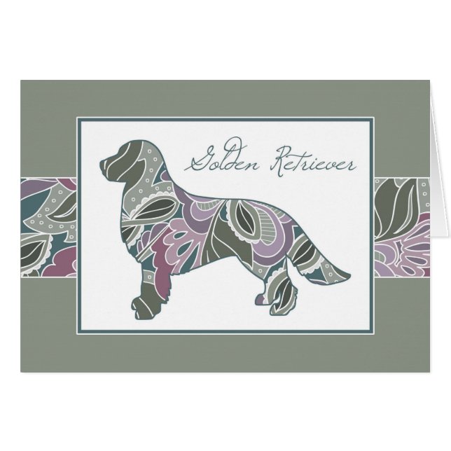 Golden Retriever in Sage Blush Garden Pattern, (Front Horizontal)