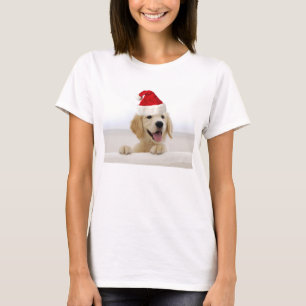 Golden Retriever In Santa Hat women's Tank Top