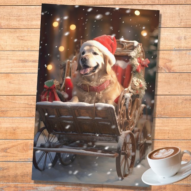 Golden Retriever in Sleigh 1 Decoupage Paper (Creator Uploaded)