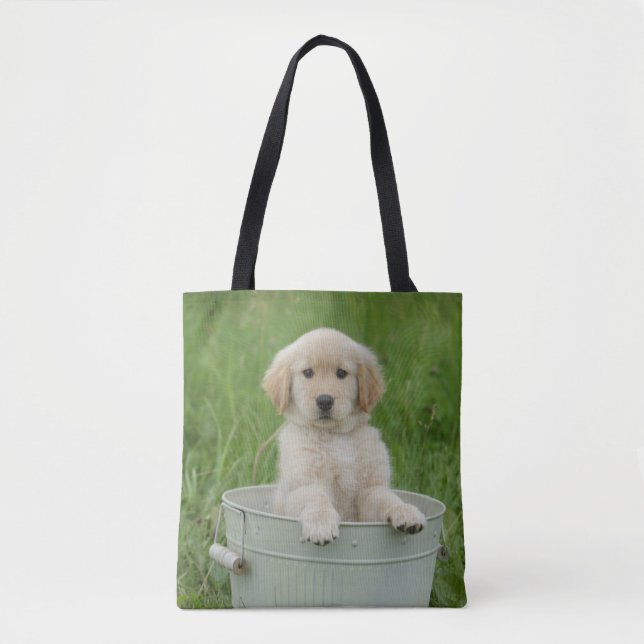 Golden Retriever In Wash Basin Tote Bag (Front)