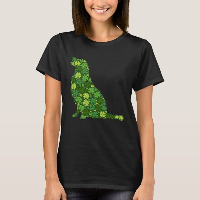 Golden Retriever Irish Shamrock Clover St Patricks T-Shirt (Front)