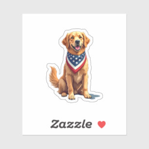 Golden Retriever July 4th Vintage Patriotic Tee 2