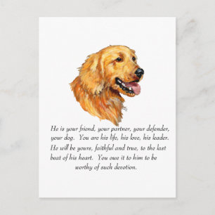 Golden Retriever Keepsake Postcard