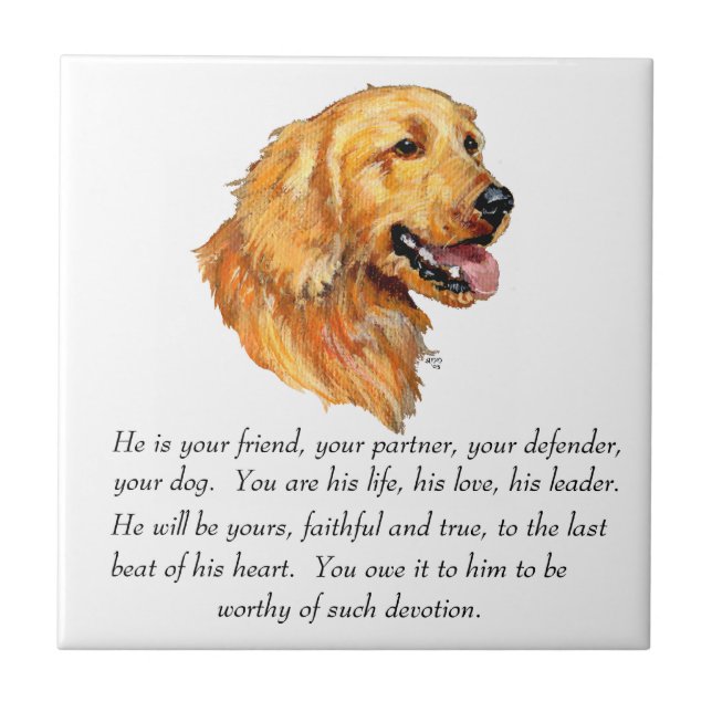 Golden Retriever Keepsake Tile (Front)
