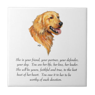 Golden Retriever Keepsake Tile