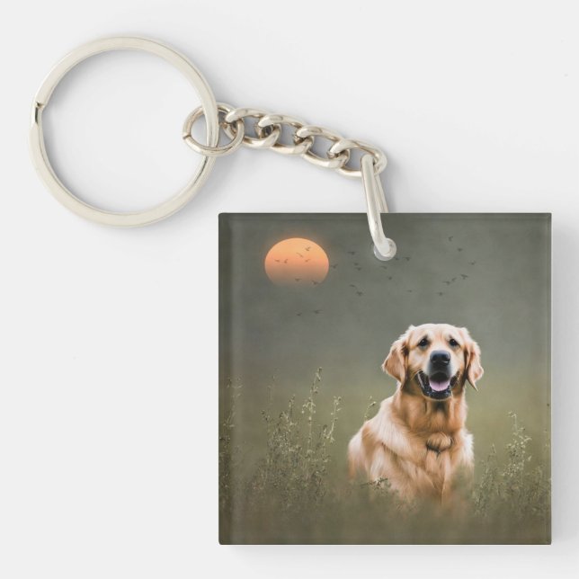 Golden Retriever  Key Ring (Front)