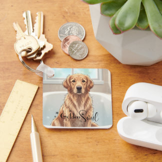Golden Retriever Key Ring