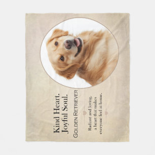 Golden Retriever Kind Heart Joyful Soul Fleece Blanket