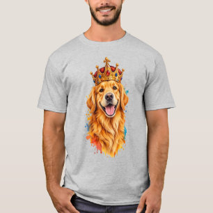 Golden Retriever King Royal Dog with Crown T-Shirt