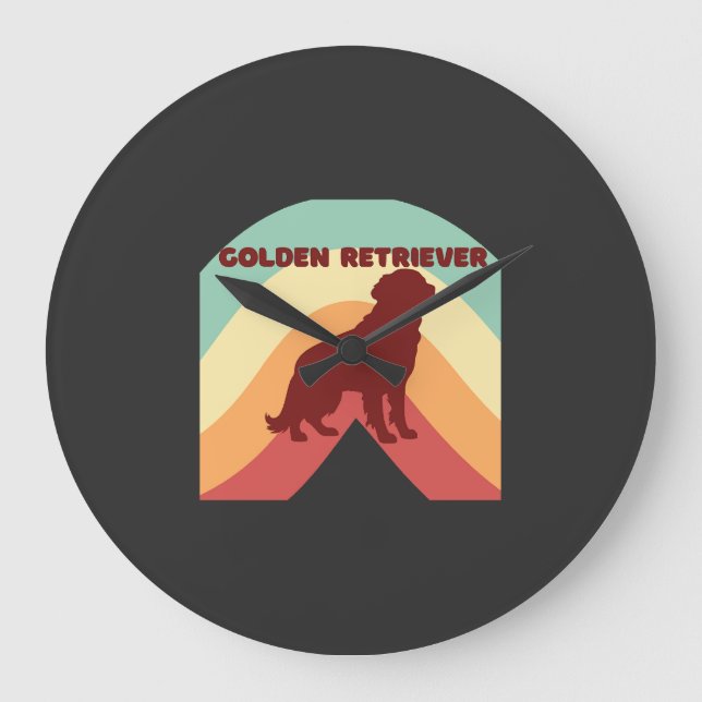 Golden Retriever  Large Clock (Front)