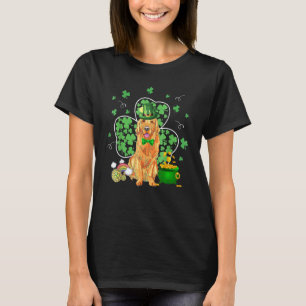 Golden Retriever Leprechaun Irish Shamrockin St Pa T-Shirt