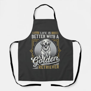 Golden Retriever Life Is Better Dog Apron