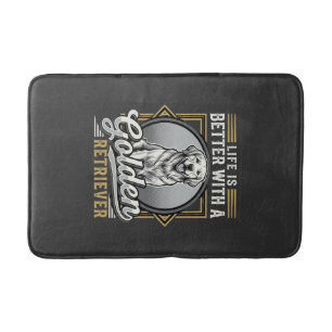 Golden Retriever Life Is Better Dog Bath Mat