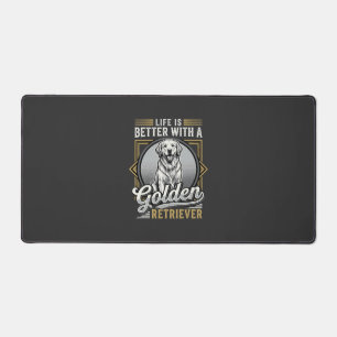 Golden Retriever Life Is Better Dog Desk Mat