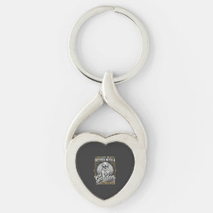 Golden Retriever Life Is Better Dog Key Ring