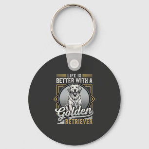 Golden Retriever Life Is Better Dog Key Ring