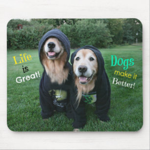 Golden Retriever Life is Great Mouse Mat