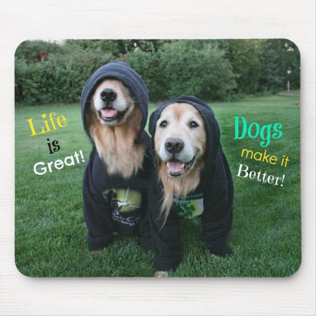 Golden Retriever Life is Great Mouse Mat (Front)