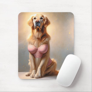 Golden Retriever Lingerie Model Mouse Mat