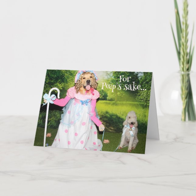 Golden Retriever Little Bo Peep Easter Card (Front)