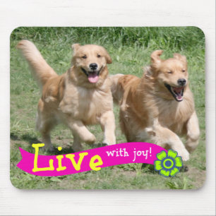 Golden Retriever Live With Joy Mouse Mat