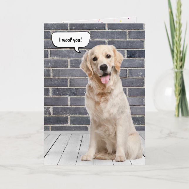 Golden Retriever Love Birthday  Card (Front)