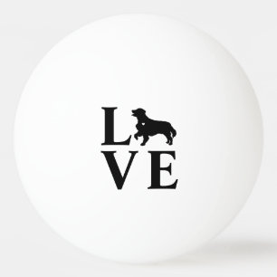 Golden Retriever Love Dog Silhouette Typography Ping Pong Ball