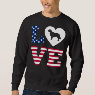 Golden Retriever Love Heart American Flag Sweatshirt