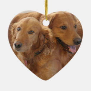 Golden Retriever Love Heart Ornament