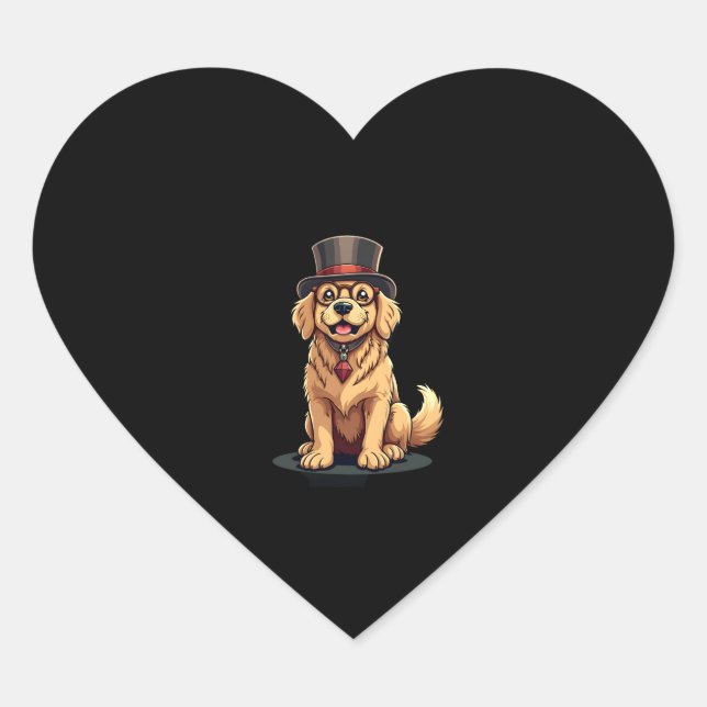 Golden Retriever Lover Dog Golden Retrievers Top H Heart Sticker (Front)