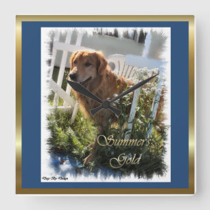 Golden Retriever Lovers Art Gifts Square Wall Clock