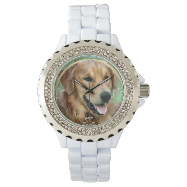 Golden Retriever Lovers Art Gifts Watch (Front)